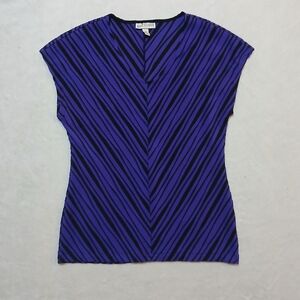 Bold Women's Medium Sleeveless Top Chevron Stripes Stretch Dana Buchman